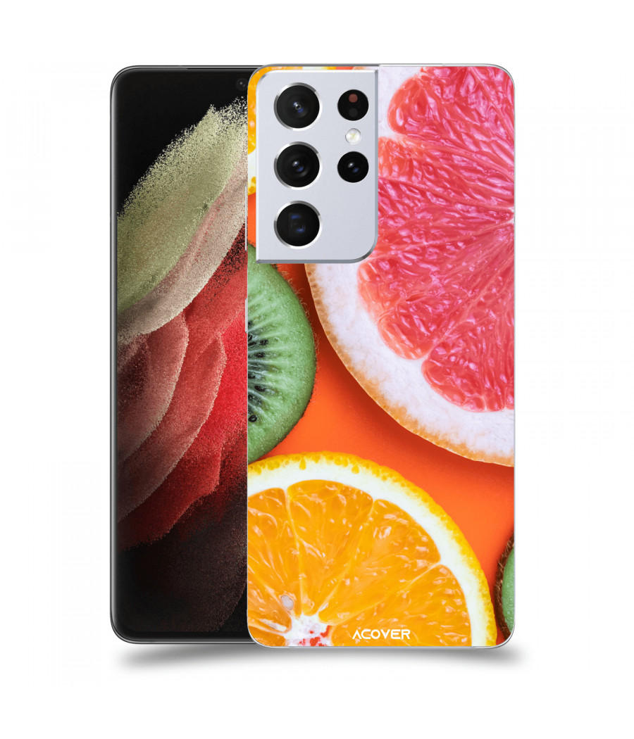 ACOVER Kryt na mobil Samsung Galaxy S21 Ultra 5G G998B s motivem Fruit