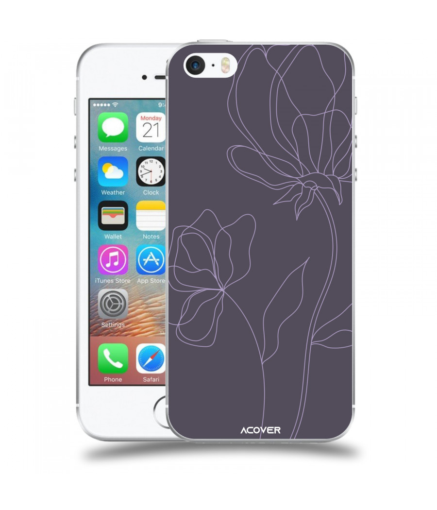 ACOVER Kryt na mobil Apple iPhone 5/5S/SE s motivem Line Flower II