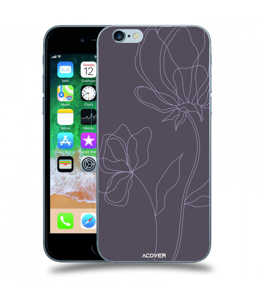 ACOVER Kryt na mobil Apple iPhone 6/6S s motivem Line Flower II