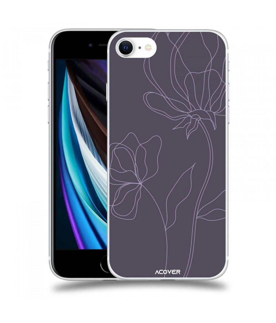 ACOVER Kryt na mobil Apple iPhone SE 2020 s motivem Line Flower II