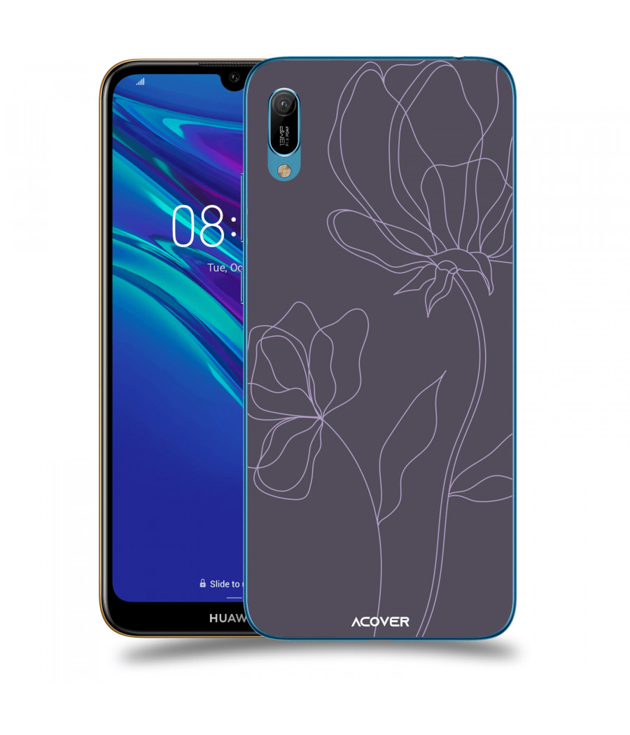 ACOVER Kryt na mobil Huawei Y6 2019 s motivem Line Flower II