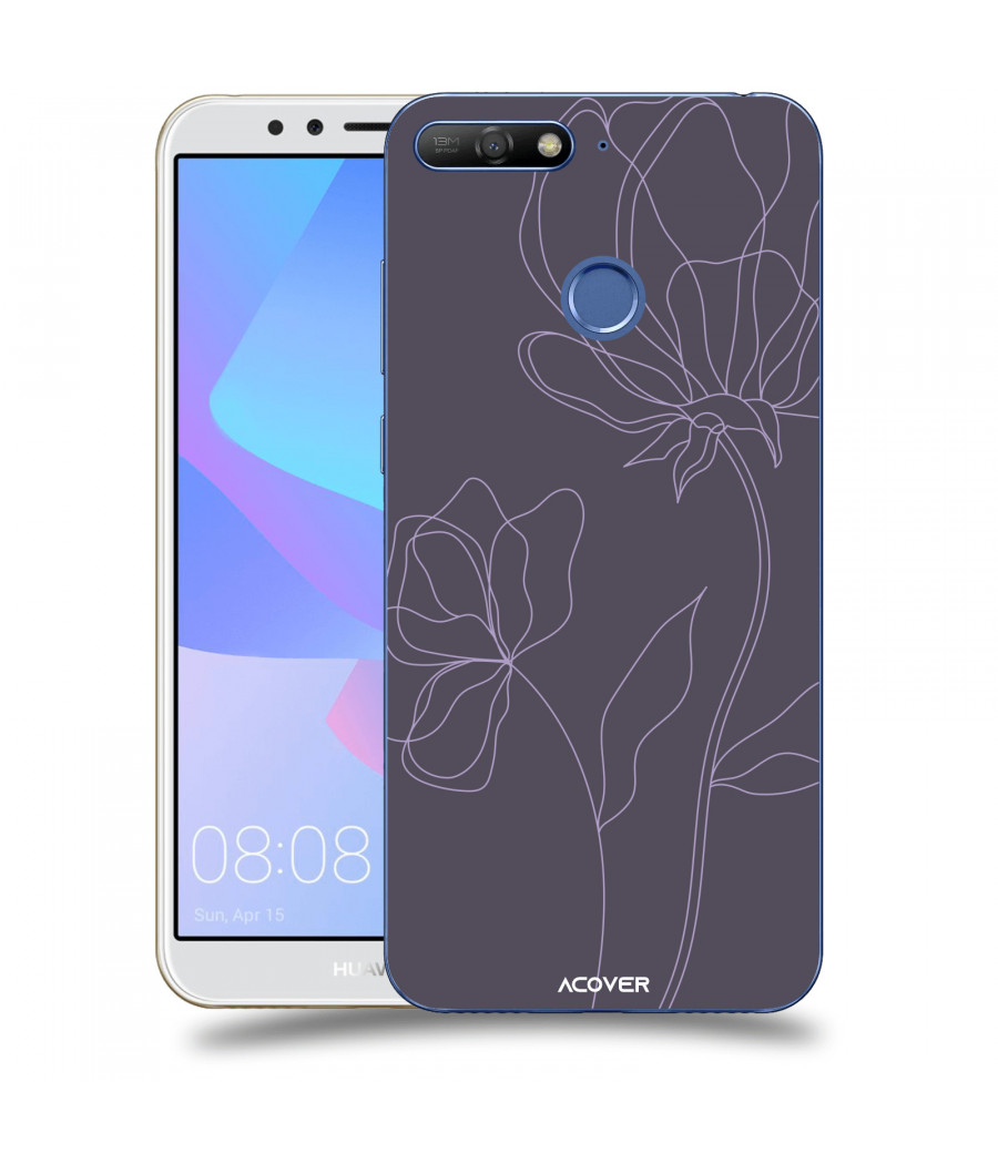 ACOVER Kryt na mobil Huawei Y6 Prime 2018 s motivem Line Flower II