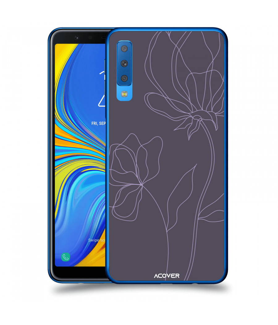 ACOVER Kryt na mobil Samsung Galaxy A7 2018 A750F s motivem Line Flower II