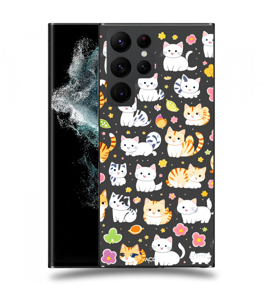 ACOVER Kryt na mobil Samsung Galaxy S22 Ultra 5G s motivem Little cats