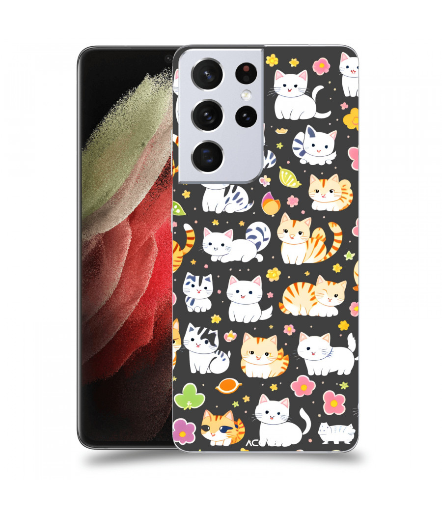 ACOVER Kryt na mobil Samsung Galaxy S21 Ultra 5G G998B s motivem Little cats