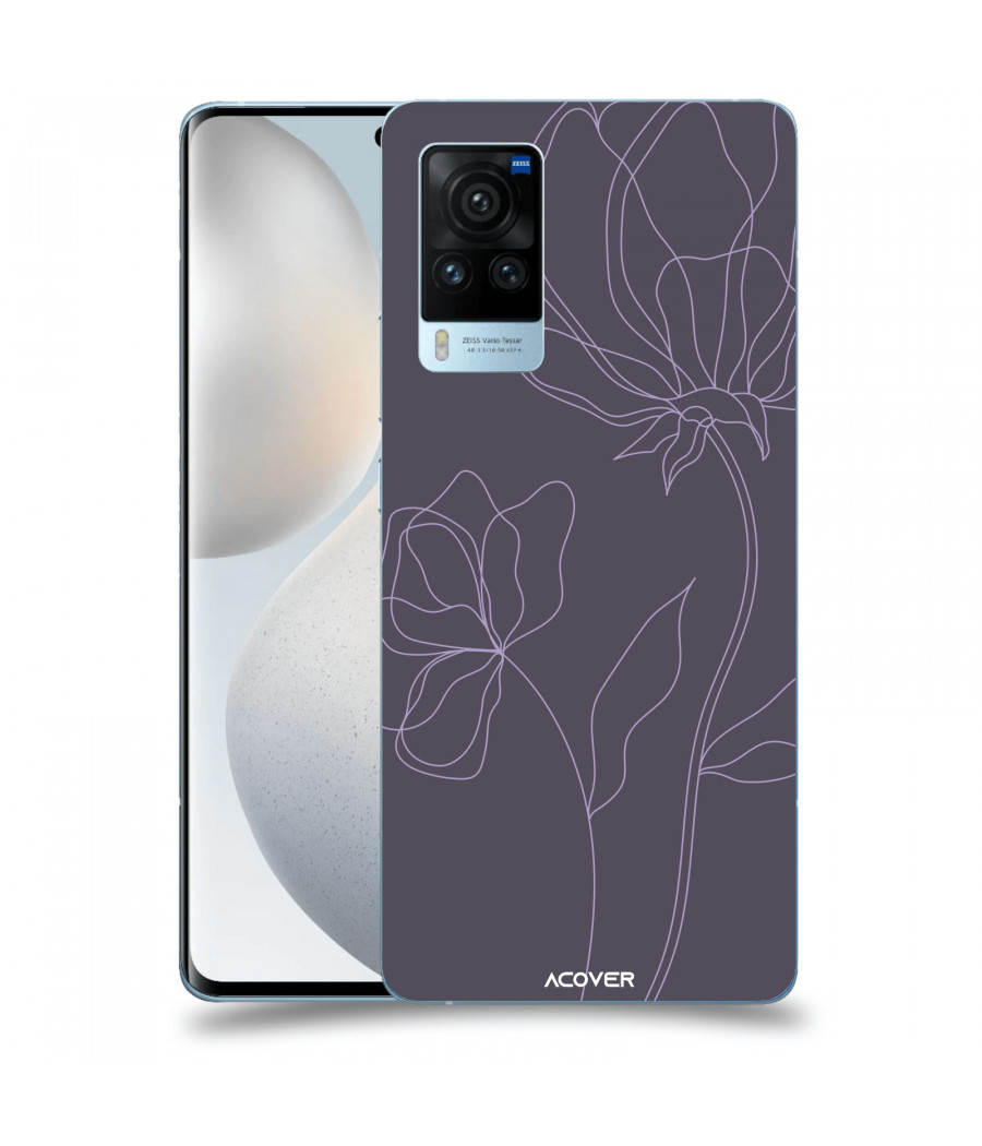 ACOVER Kryt na mobil Vivo X60 Pro 5G s motivem Line Flower II