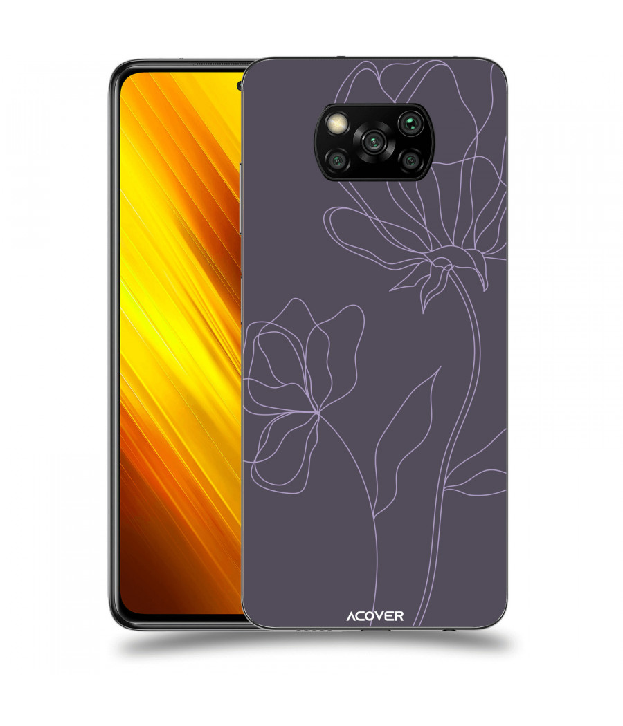 ACOVER Kryt na mobil Xiaomi Poco X3 s motivem Line Flower II