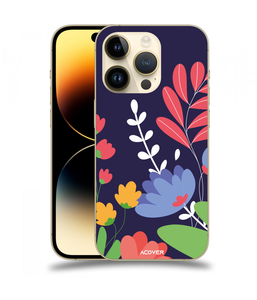 ACOVER Kryt na mobil Apple iPhone 14 Pro s motivem Colorful Flowers