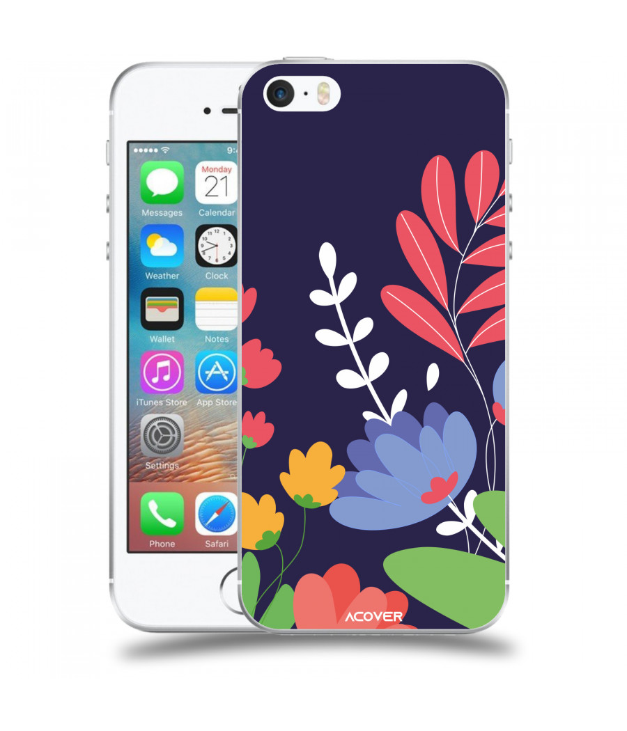 ACOVER Kryt na mobil Apple iPhone 5/5S/SE s motivem Colorful Flowers