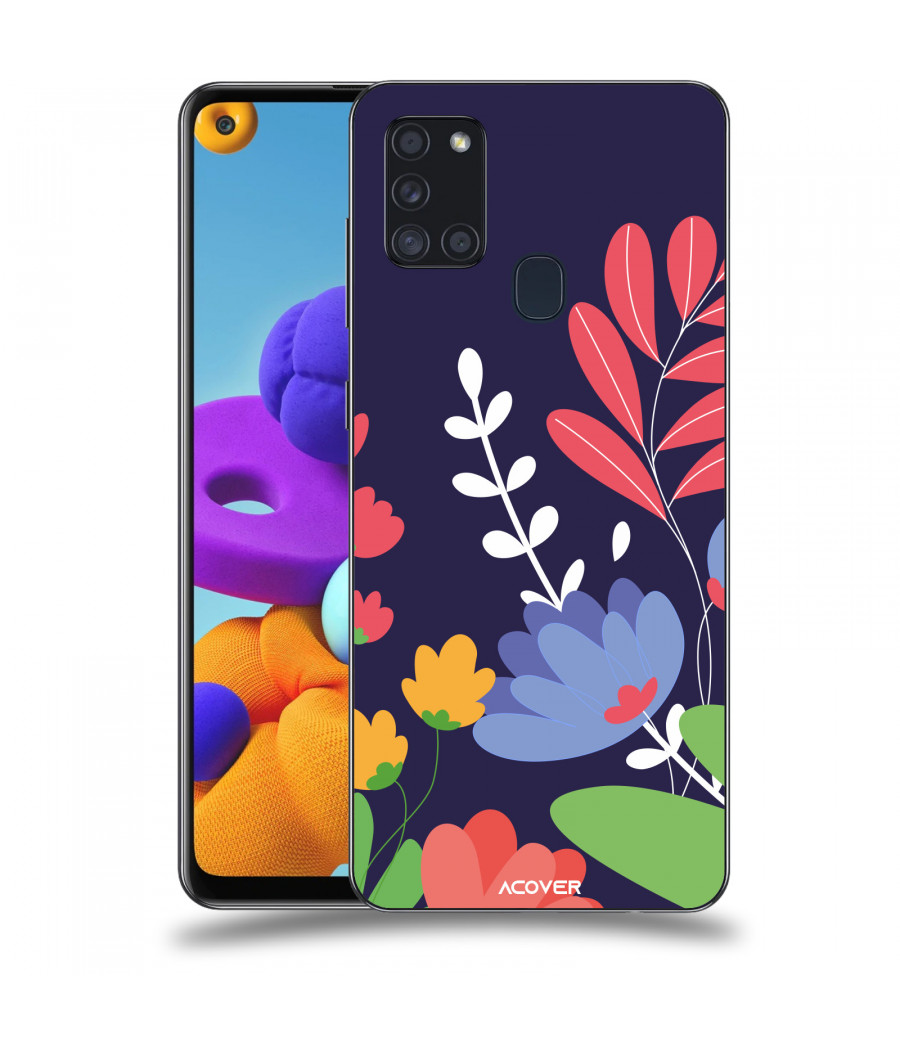 ACOVER Kryt na mobil Samsung Galaxy A21s s motivem Colorful Flowers