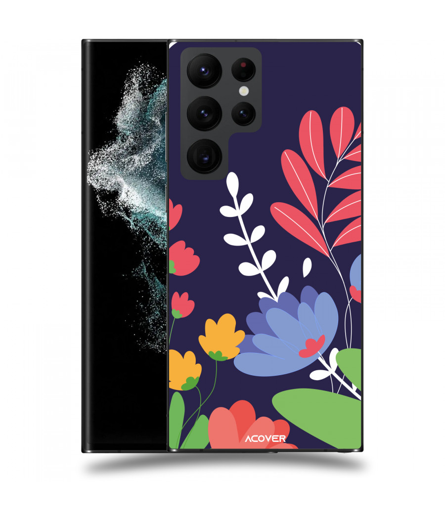 ACOVER Kryt na mobil Samsung Galaxy S22 Ultra 5G s motivem Colorful Flowers