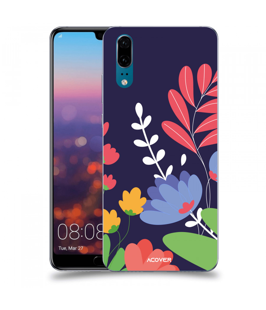 ACOVER Kryt na mobil Huawei P20 s motivem Colorful Flowers
