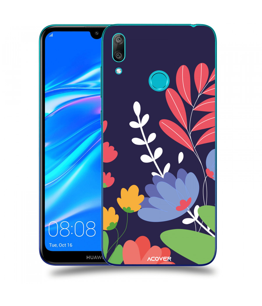 ACOVER Kryt na mobil Huawei Y7 2019 s motivem Colorful Flowers