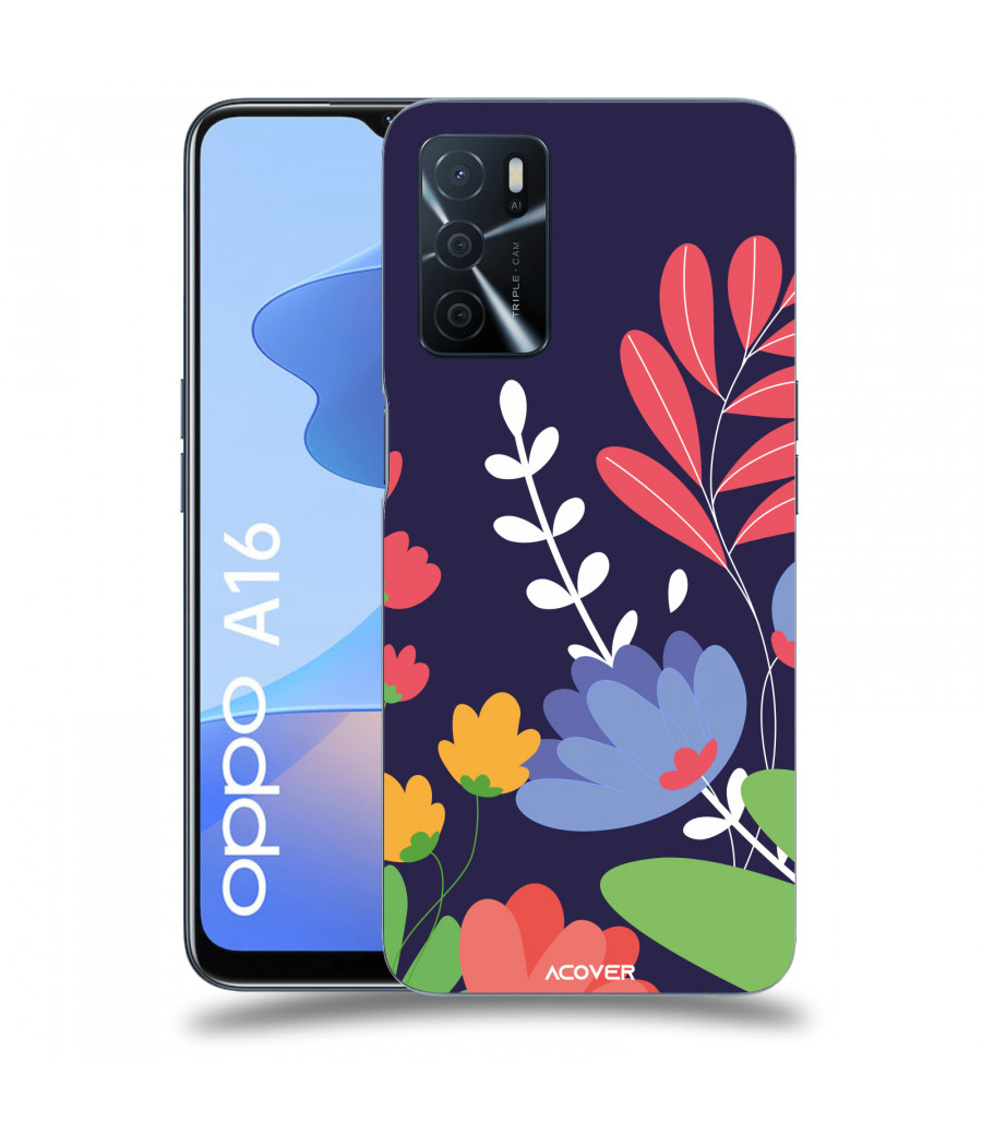 ACOVER Kryt na mobil OPPO A16 s motivem Colorful Flowers