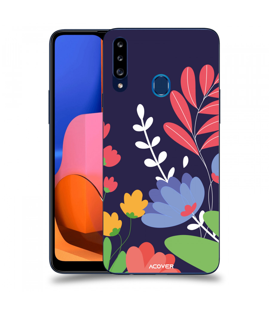 ACOVER Kryt na mobil Samsung Galaxy A20s s motivem Colorful Flowers