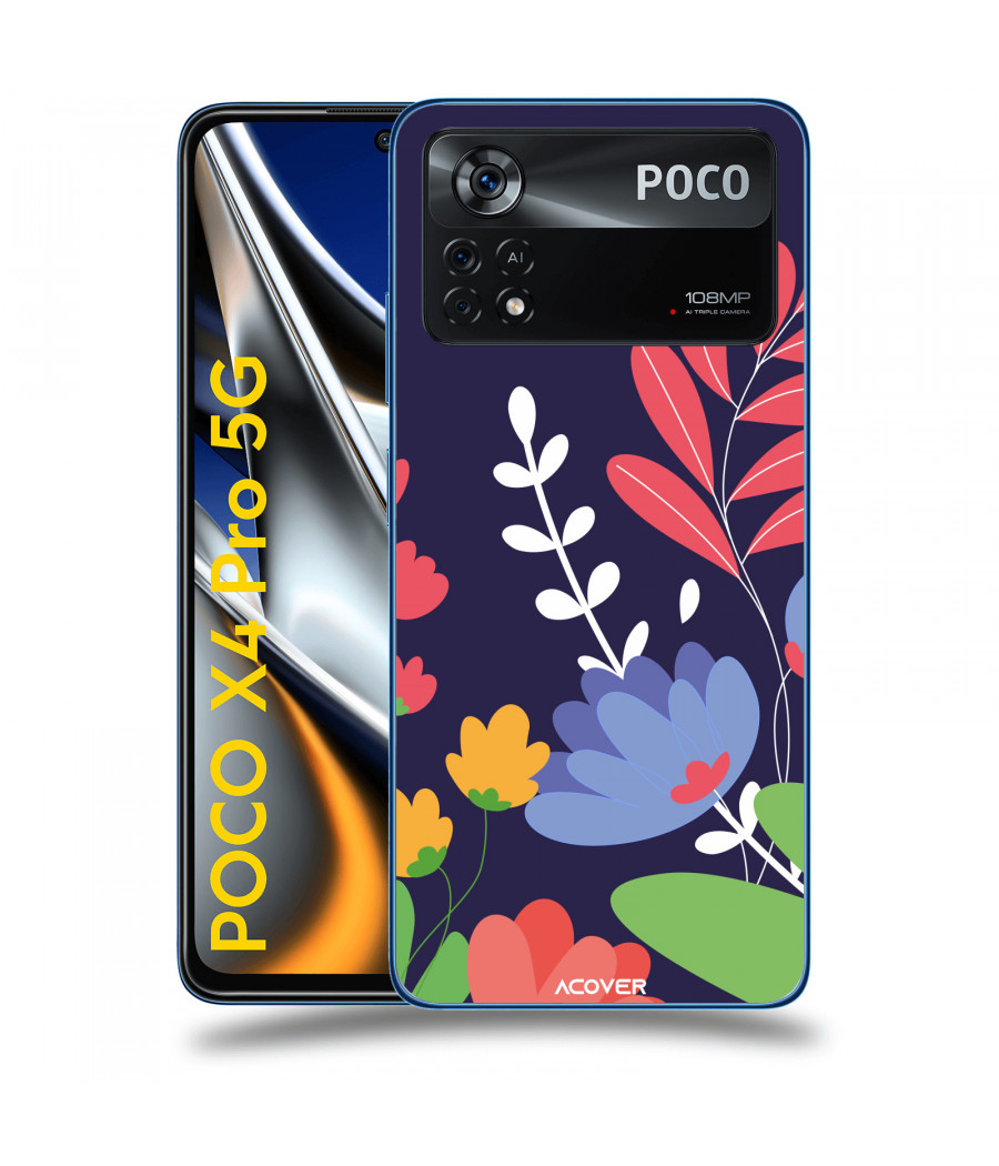 ACOVER Kryt na mobil Xiaomi Poco X4 Pro 5G s motivem Colorful Flowers