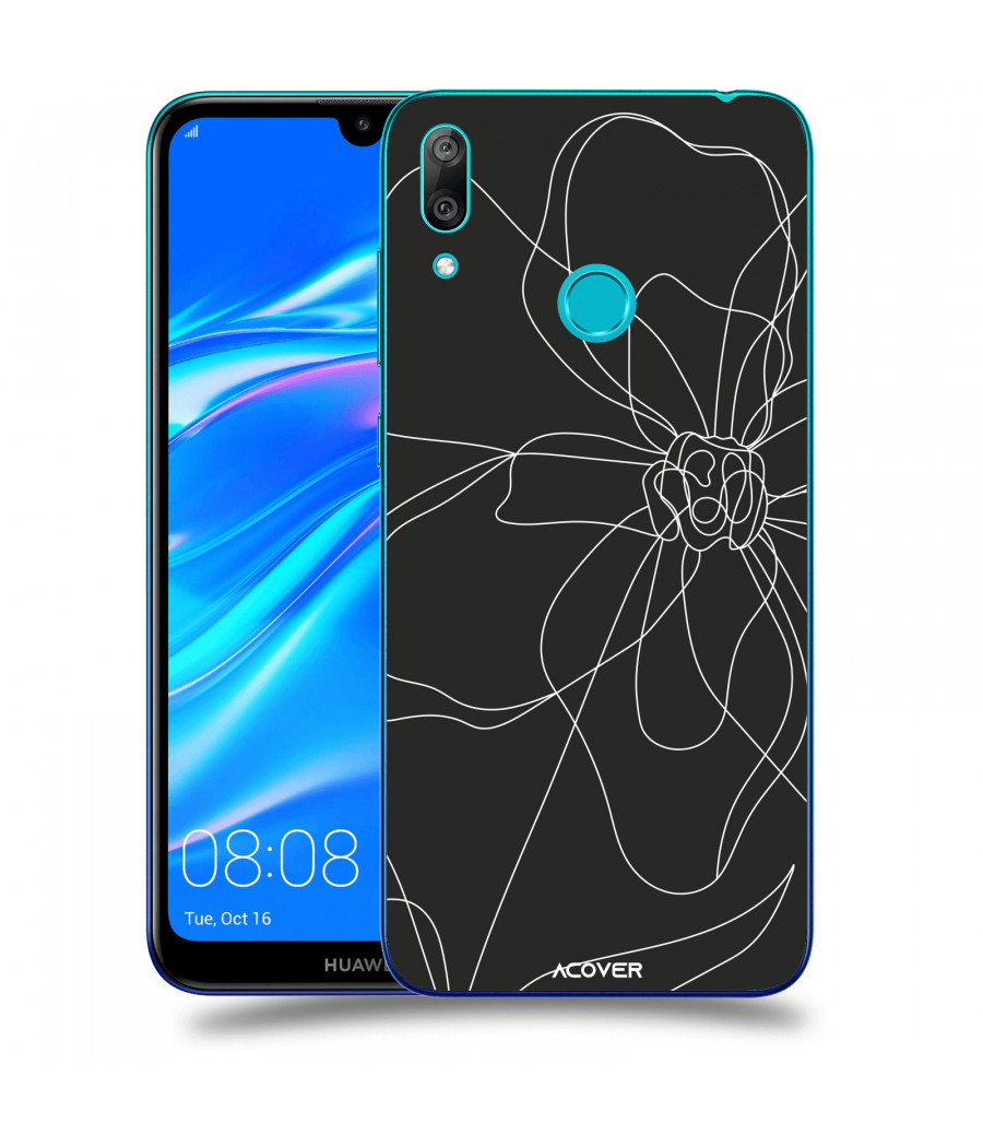 ACOVER Kryt na mobil Huawei Y7 2019 s motivem Line Flower I